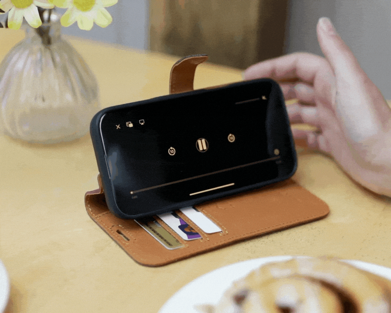 Apple iPhone 16e - Vintage Leather Wallet Phone Case