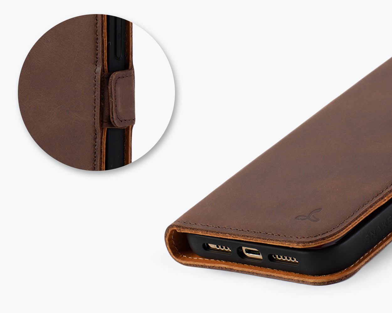 Apple iPhone 14 Pro Max - Vintage Leather Wallet Phone Case (Side Clasp)