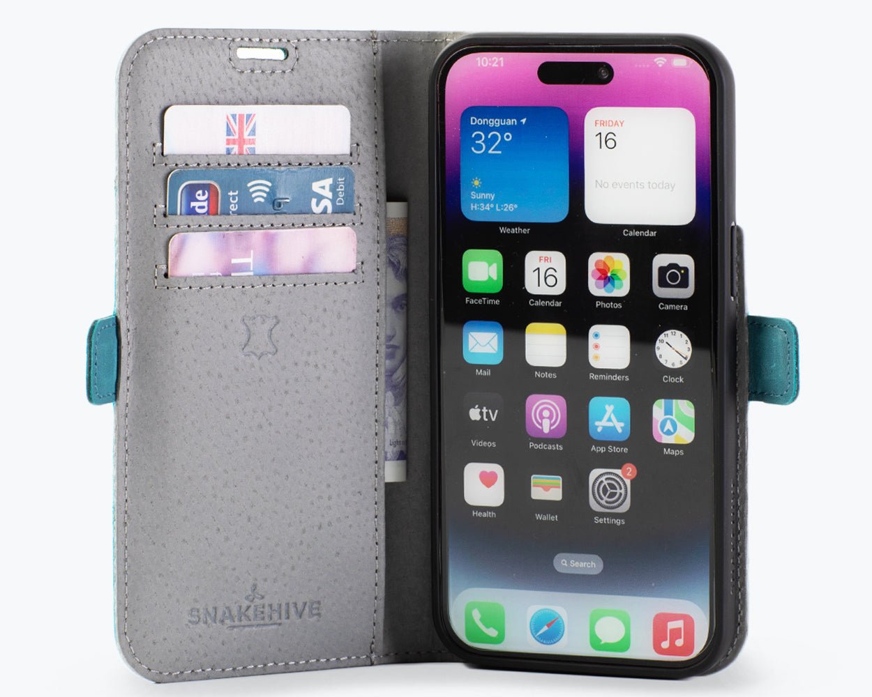 Apple iPhone 14 Pro Max - Vintage Leather Wallet Phone Case (Side Clasp)