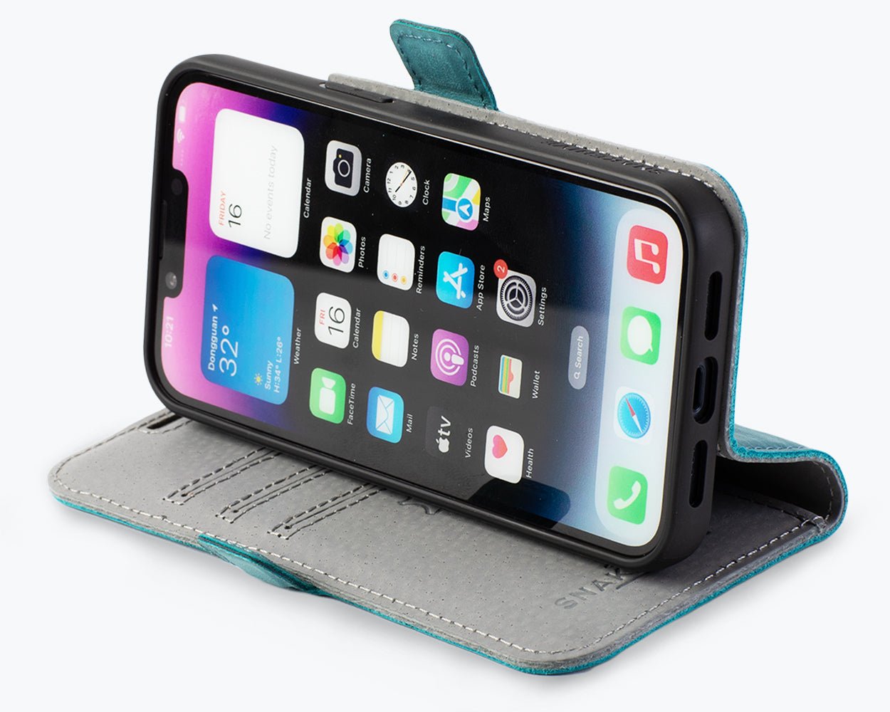 Apple iPhone 14 - Vintage Leather Wallet Phone Case (Side Clasp)