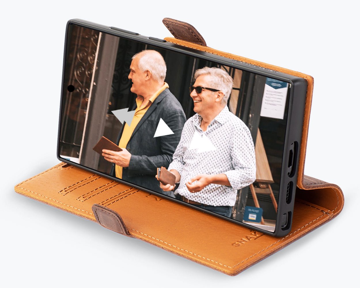 Samsung Galaxy S23 Ultra - Vintage Leather Wallet Phone Case (Side Clasp)