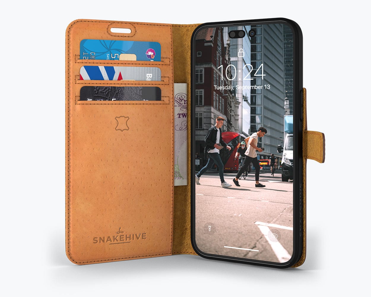 Iphone 15 Pro Leather Wallet Case - Snakehive UK