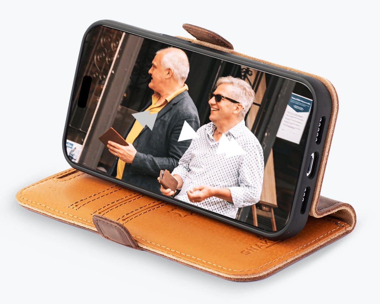 Apple Iphone 15 Pro Vintage Leather Wallet Slim Clasp - Snakehive UK