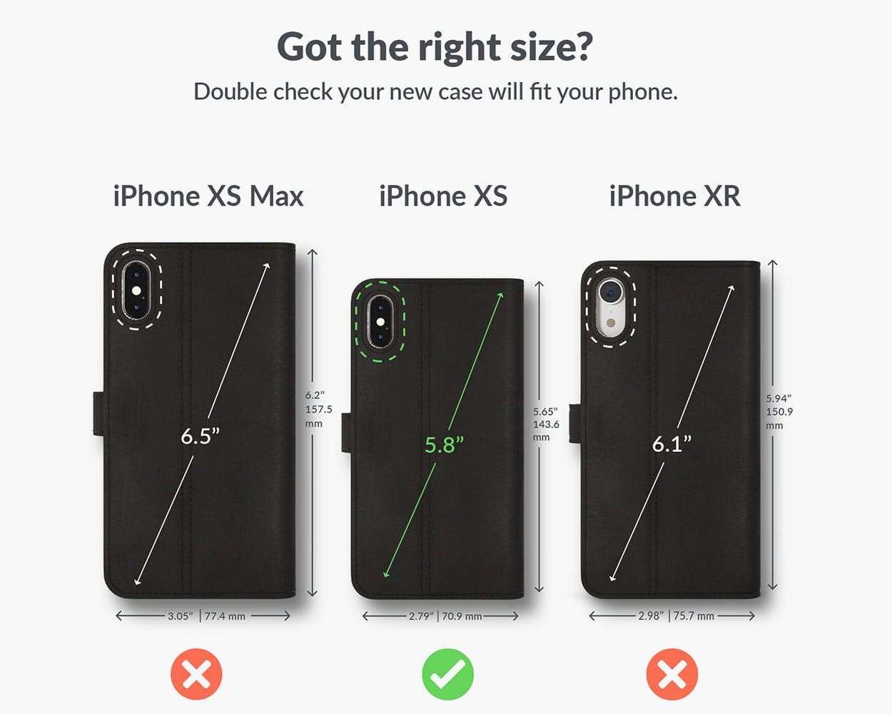 Apple iPhone X/XS - Vintage Leather Wallet Phone Case (Almost Perfect)