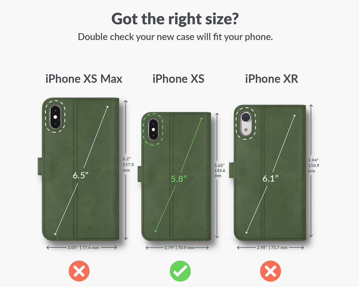 Apple iPhone X/XS - Vintage Leather Wallet Phone Case (Almost Perfect)