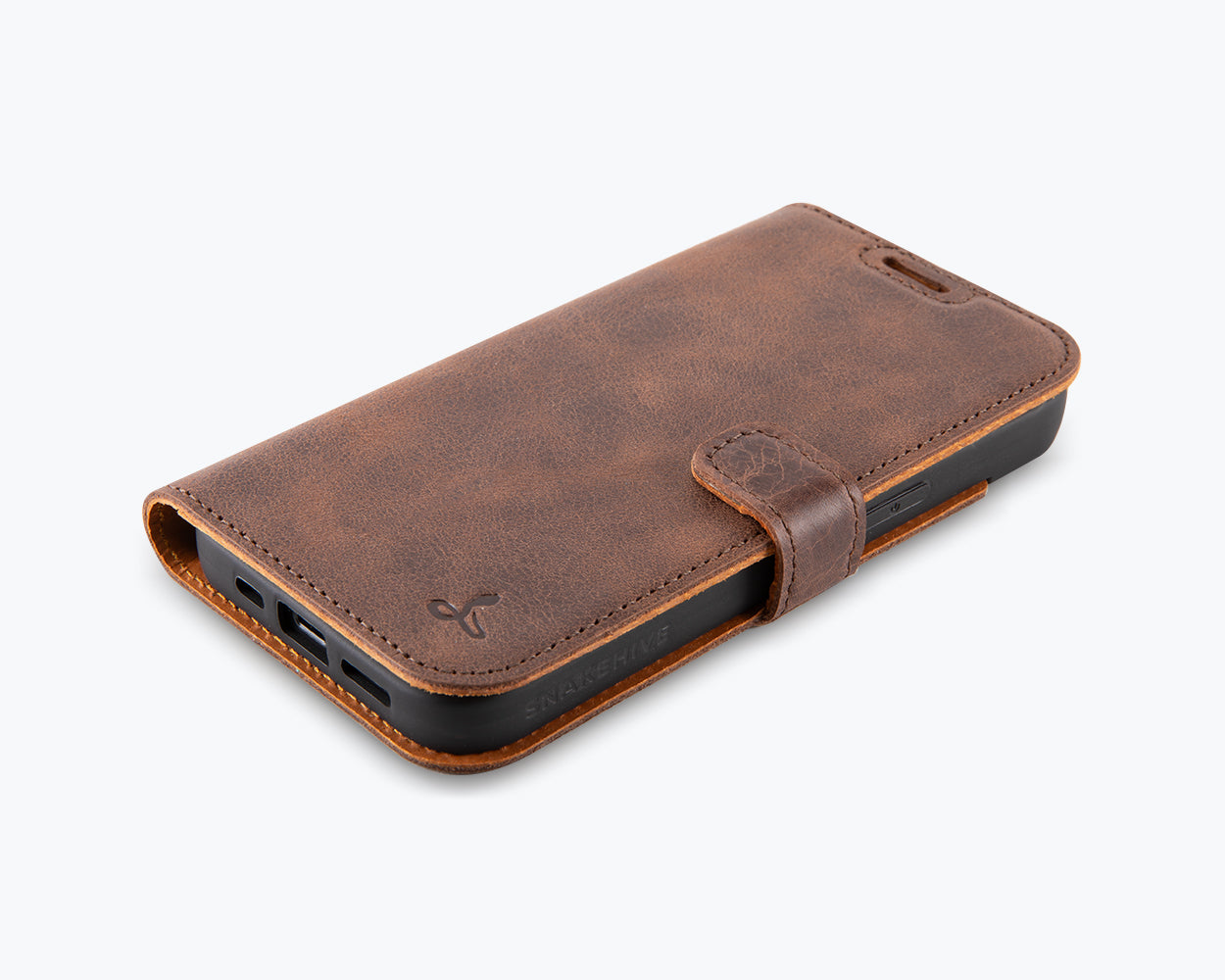 Apple iPhone 16e - Vintage Leather Wallet Phone Case