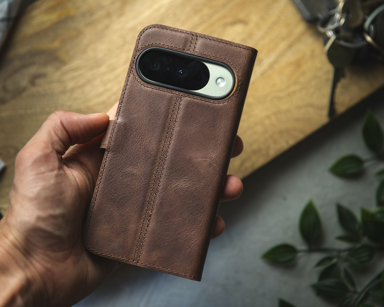 Google Pixel 11 Pro - Vintage Leather Wallet Phone Case