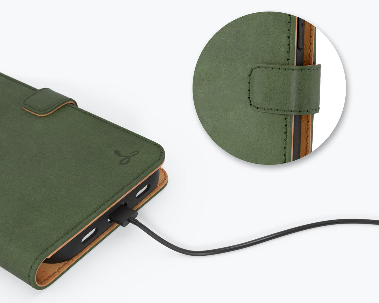 Apple iPhone 13 Mini - Vintage Leather Wallet Phone Case
