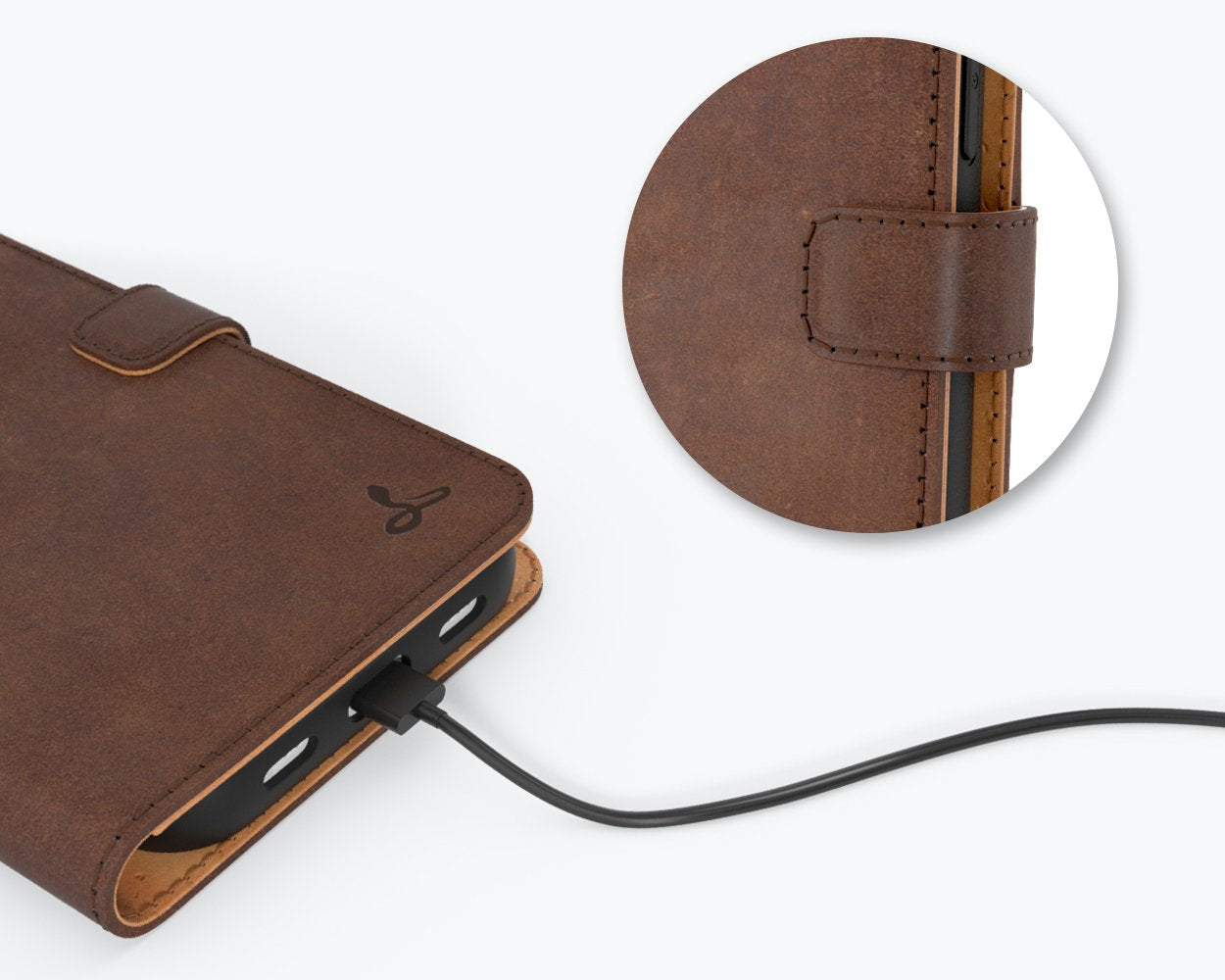 Apple iPhone 13 Mini - Vintage Leather Wallet Phone Case