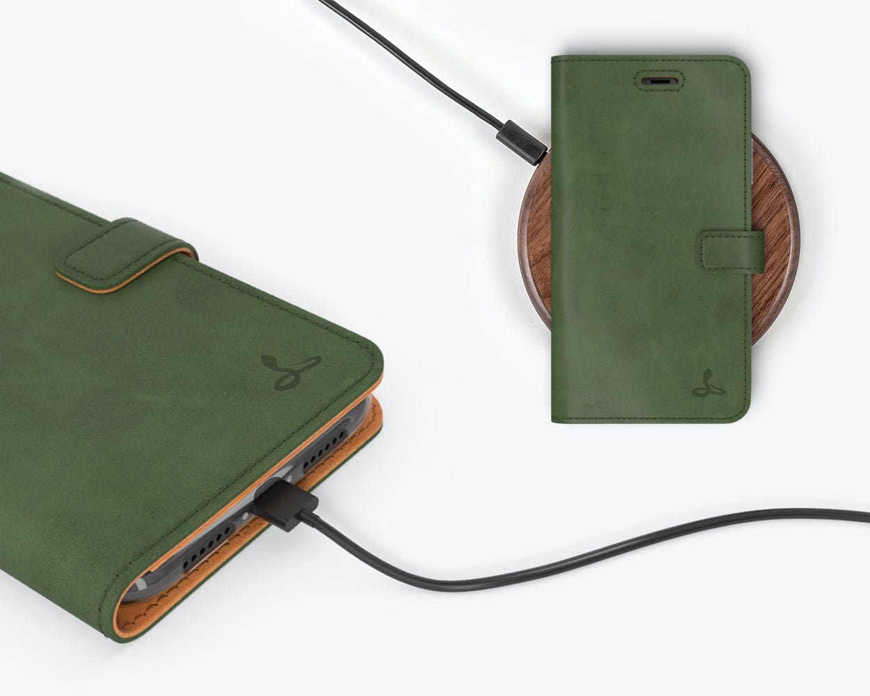 Apple iPhone 11 - Vintage Leather Wallet Grey Apple iPhone 11 - Snakehive UK