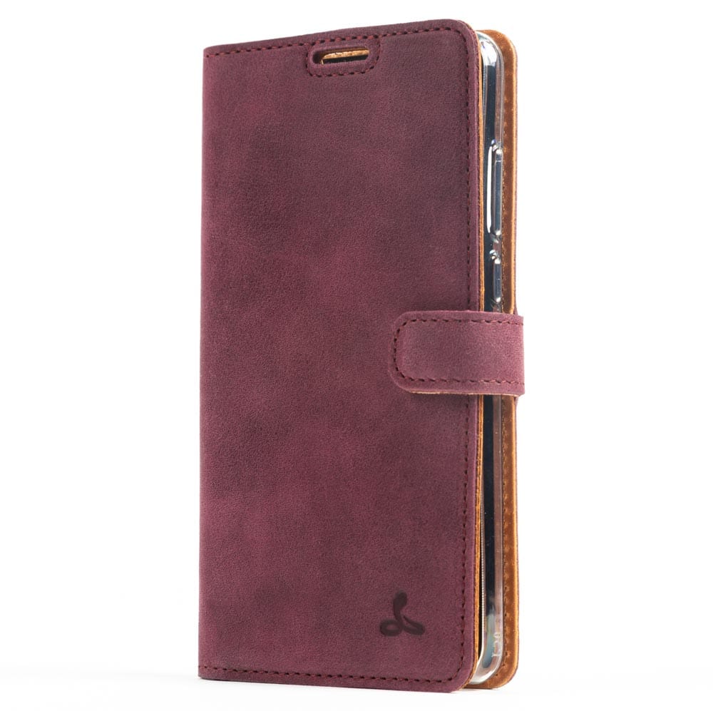 Vintage Leather Wallet - Huawei P30 Plum Huawei P30 - Snakehive UK