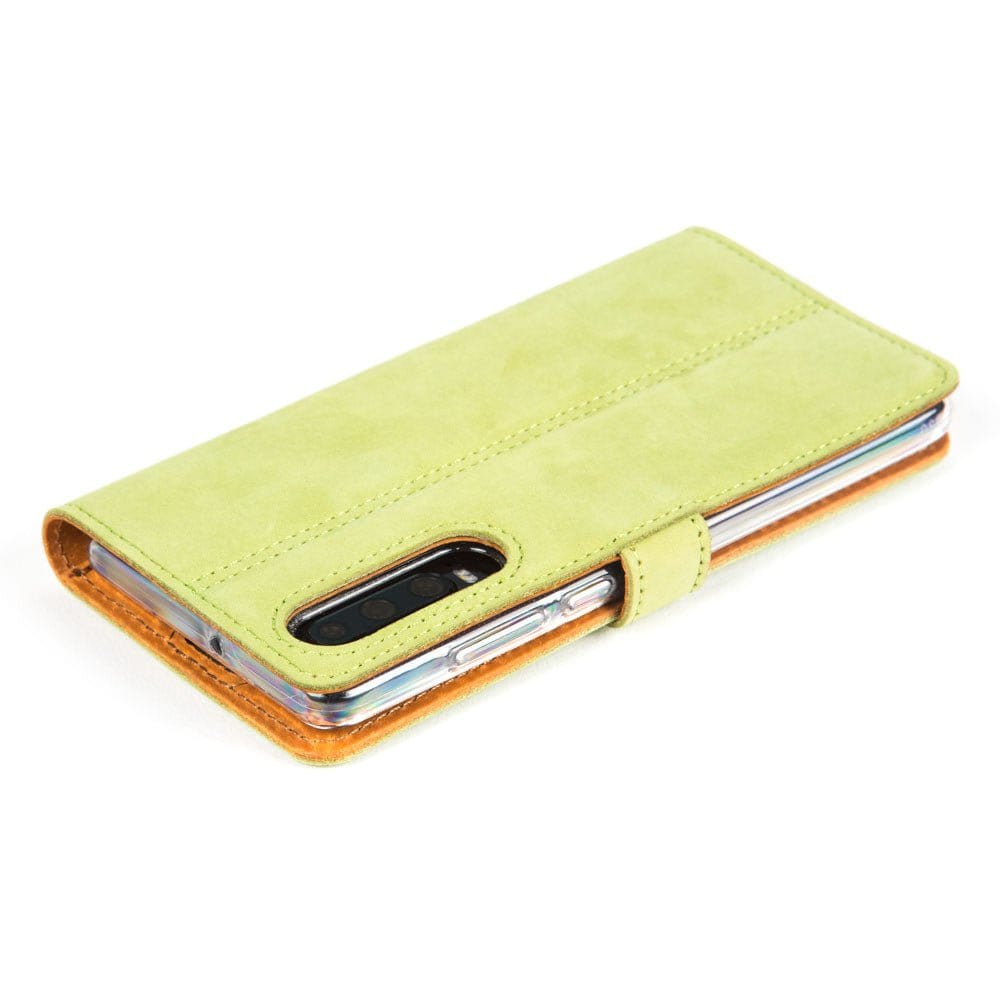 Vintage Leather Wallet - Huawei P30 Moss Green Huawei P30 - Snakehive UK