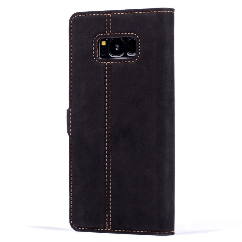 Vintage Two Tone Leather Wallet - Samsung Galaxy S8 Plus TT Black/Plum Samsung Galaxy S8 Plus - Snakehive UK