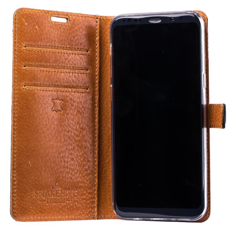 Vintage Two Tone Leather Wallet - Samsung Galaxy S8 Plus TT Black/Plum Samsung Galaxy S8 Plus - Snakehive UK