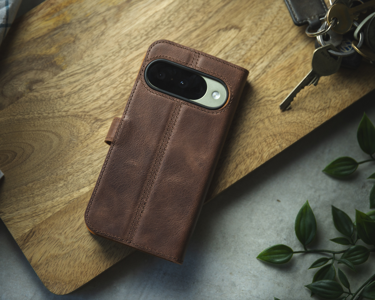 Google Pixel 11 Pro - Vintage Leather Wallet Phone Case