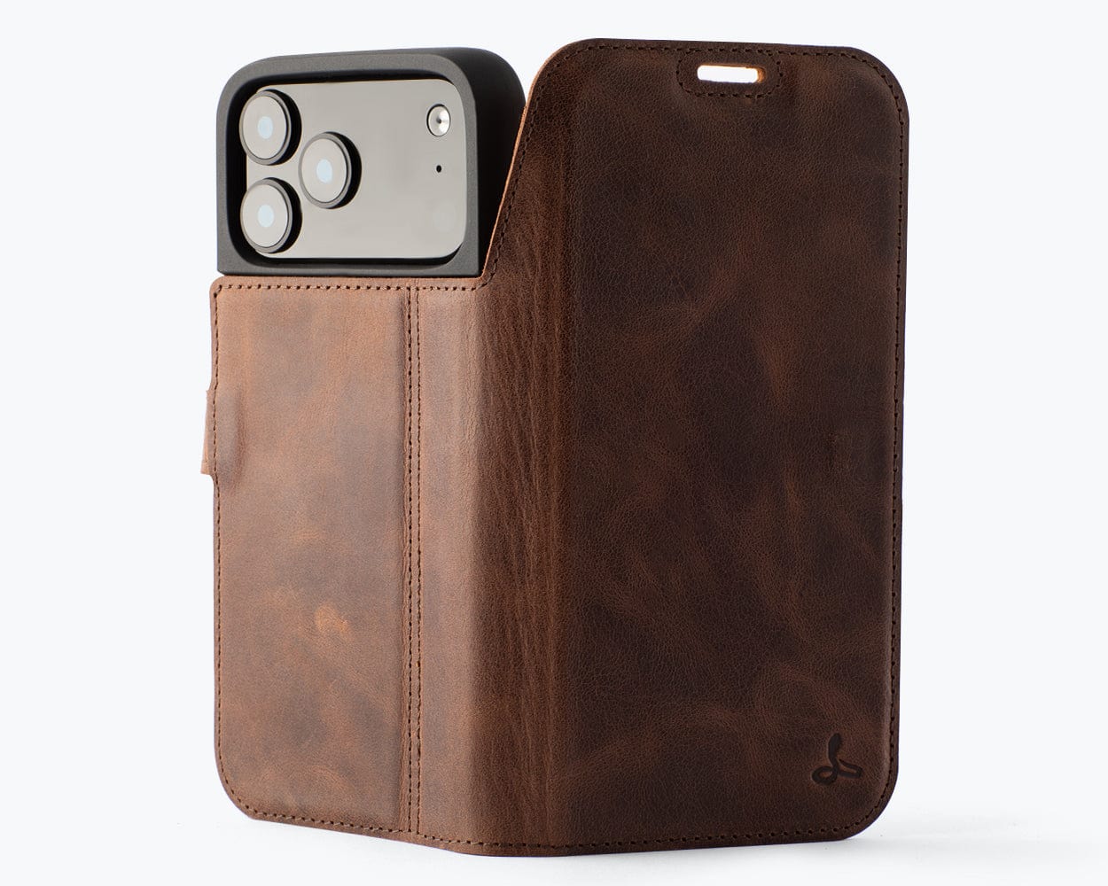Apple iPhone 17 Pro Max - Vintage Leather Wallet Phone Case