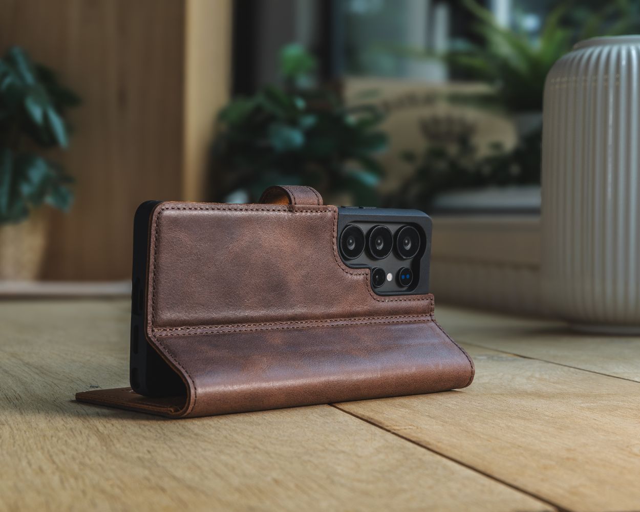 Samsung Galaxy S26 Ultra - Vintage Leather Wallet Phone Case