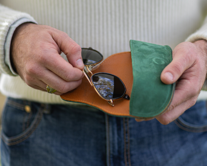 Vintage Leather Glasses Case