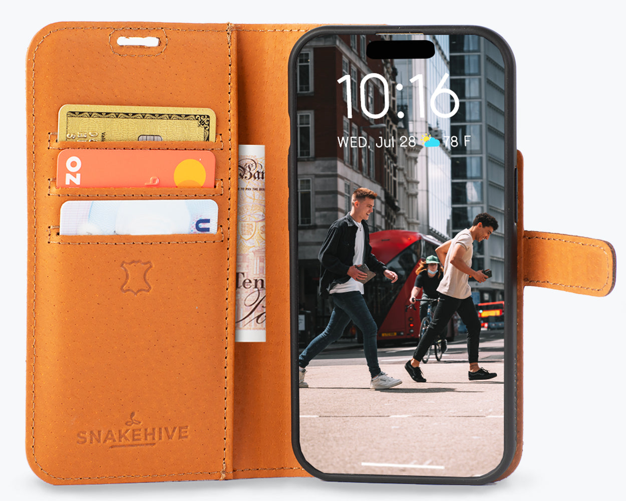Apple iPhone 15 - Vintage Leather Wallet Phone Case