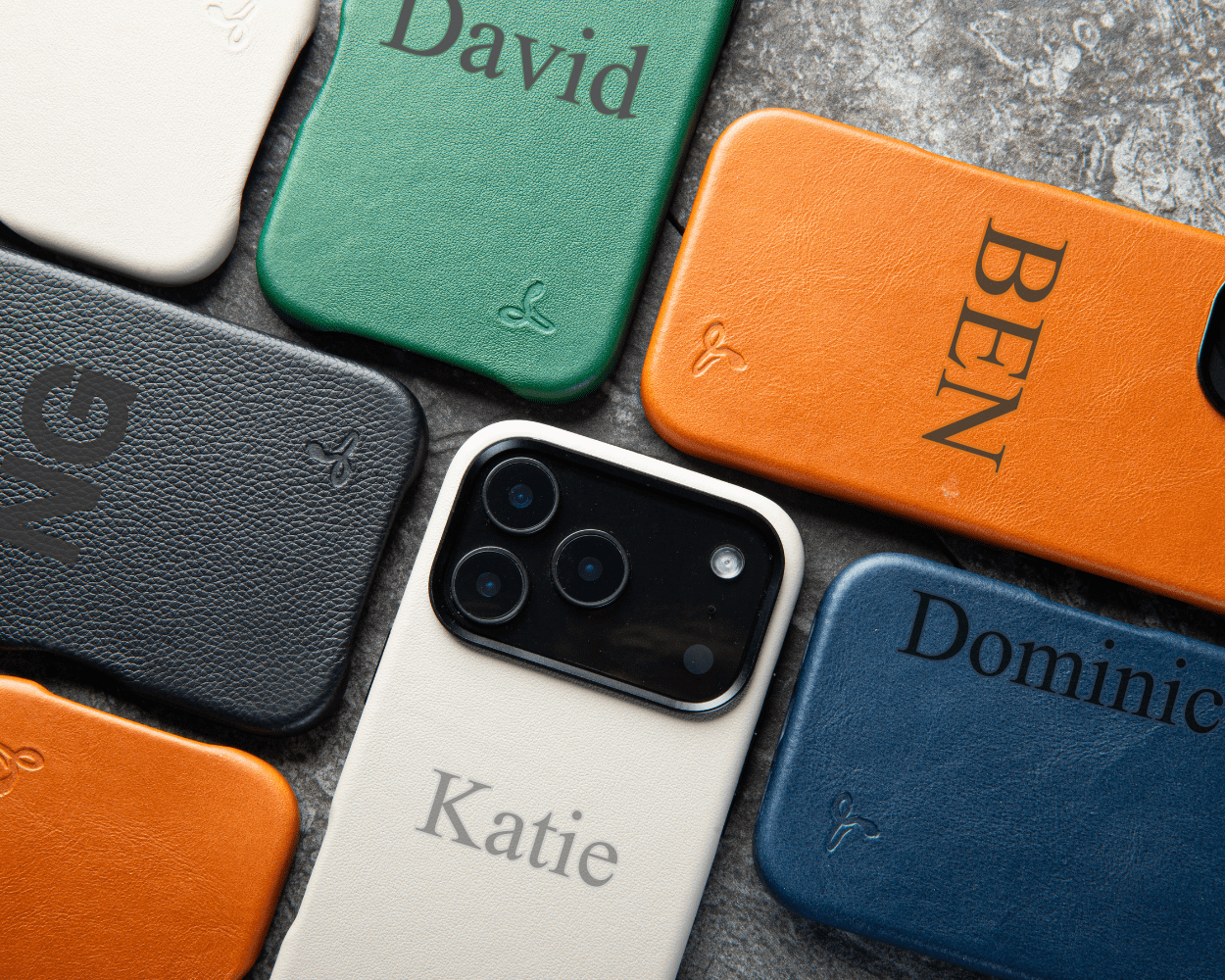 Personalised Slim Leather iPhone Case
