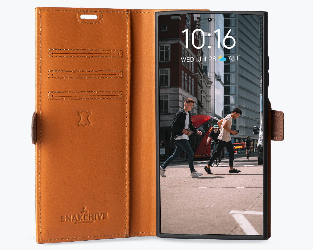 Samsung Galaxy S24 Ultra Vintage Leather Wallet Side Clasp - Snakehive UK