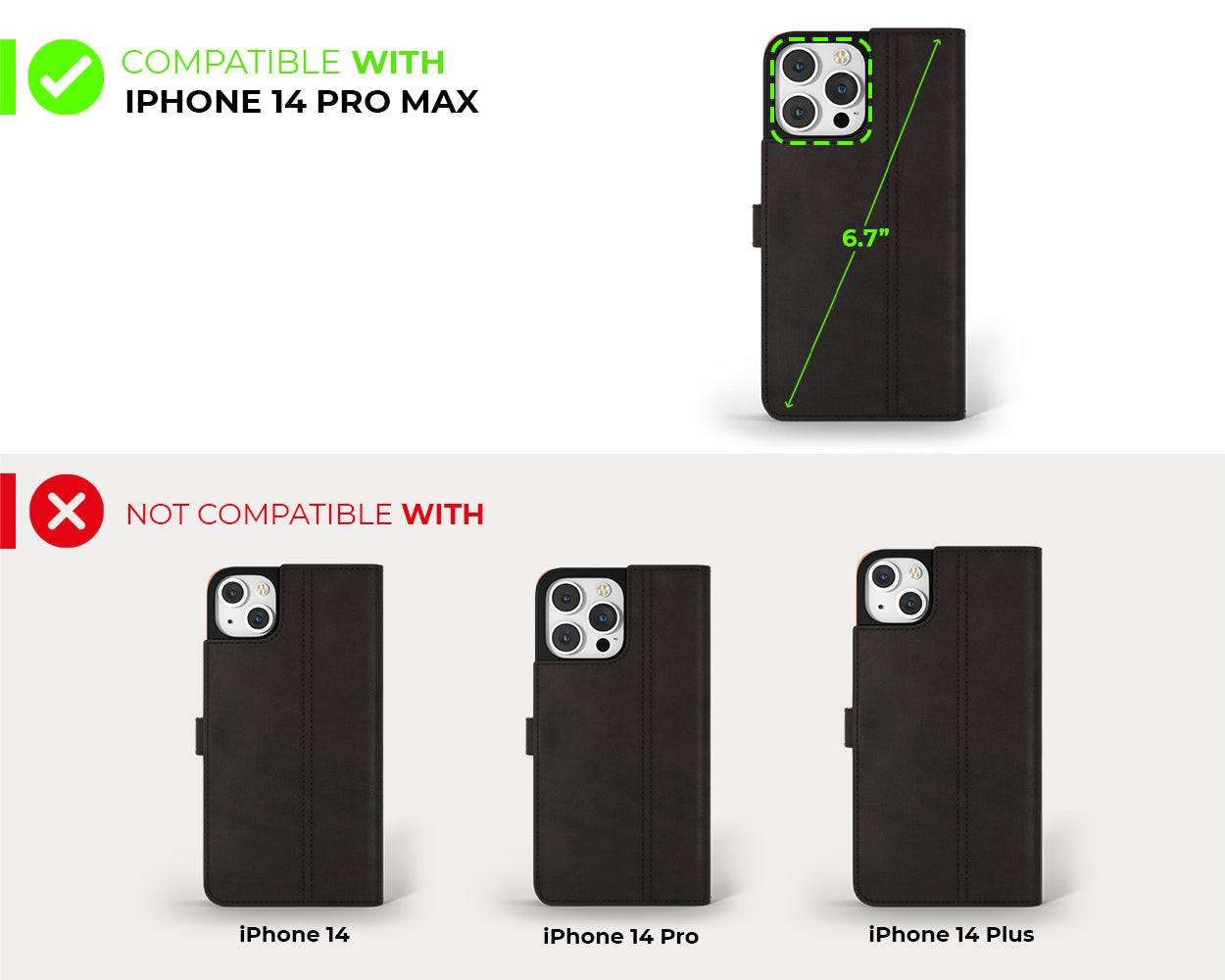 Apple iPhone 14 Pro Max - Vintage Leather Wallet Phone Case