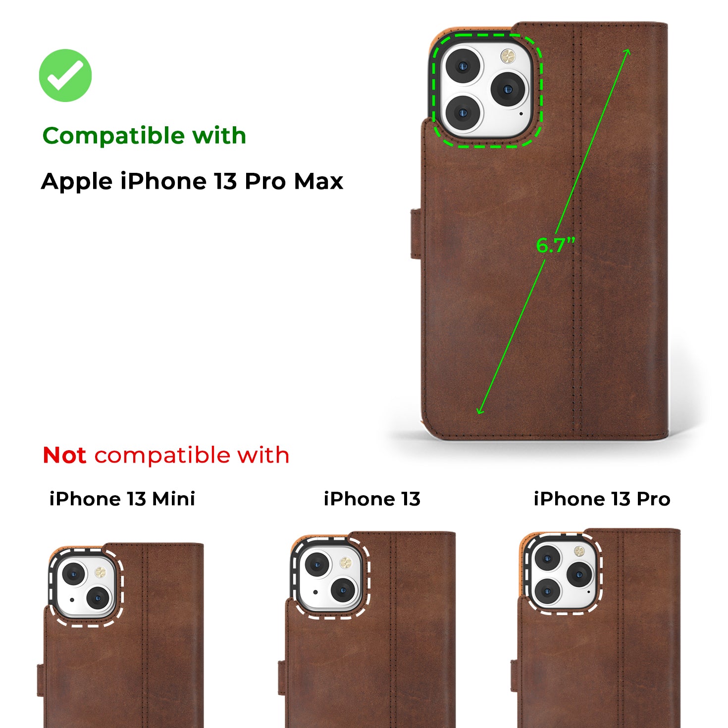 Apple iPhone 13 Pro Max - Vintage Leather Wallet Phone Case