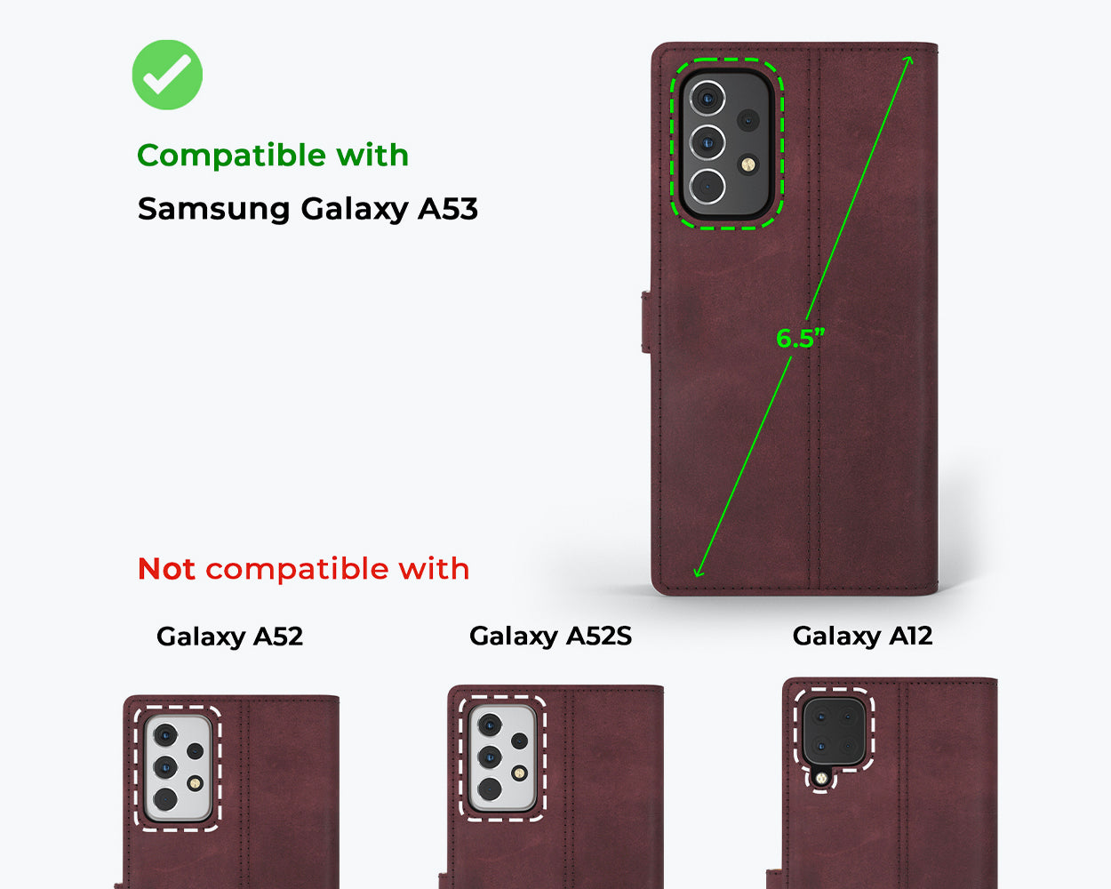 Samsung Galaxy A53 - Vintage Leather Wallet Phone Case