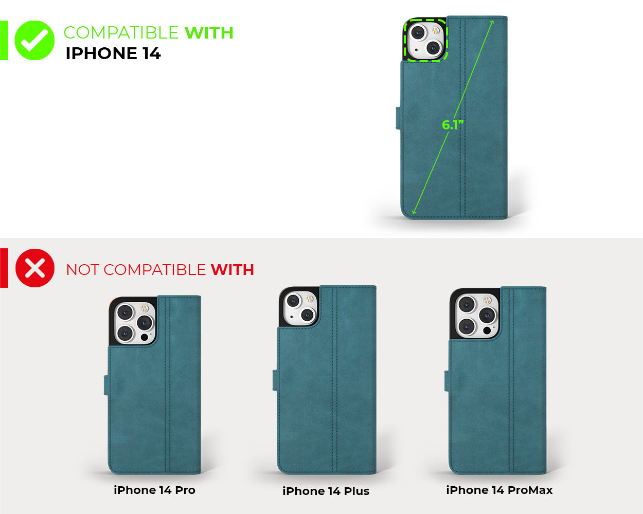 Apple iPhone 14 - Vintage Leather Wallet Phone Case