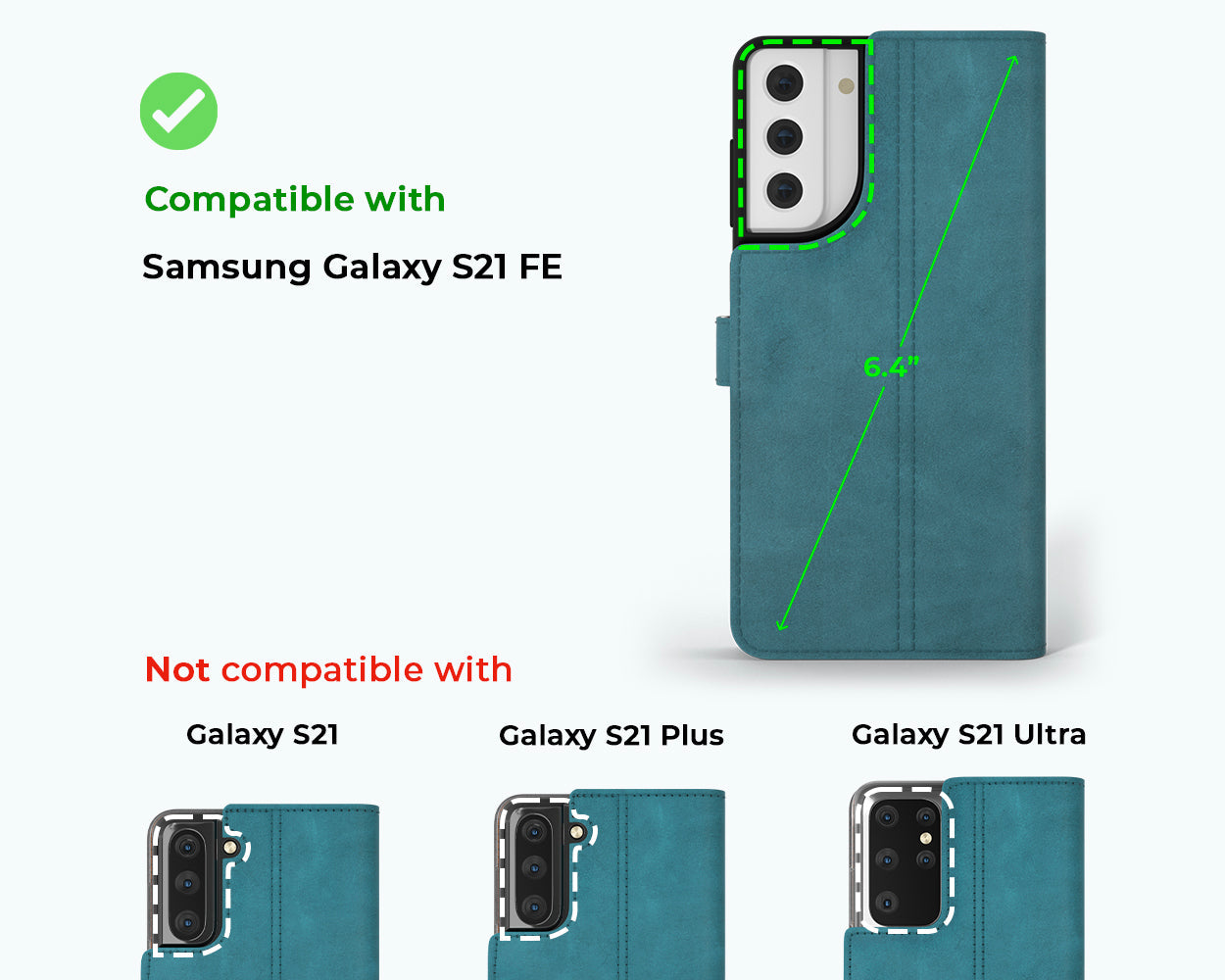 Samsung Galaxy S21 FE - Vintage Leather Wallet Phone Case