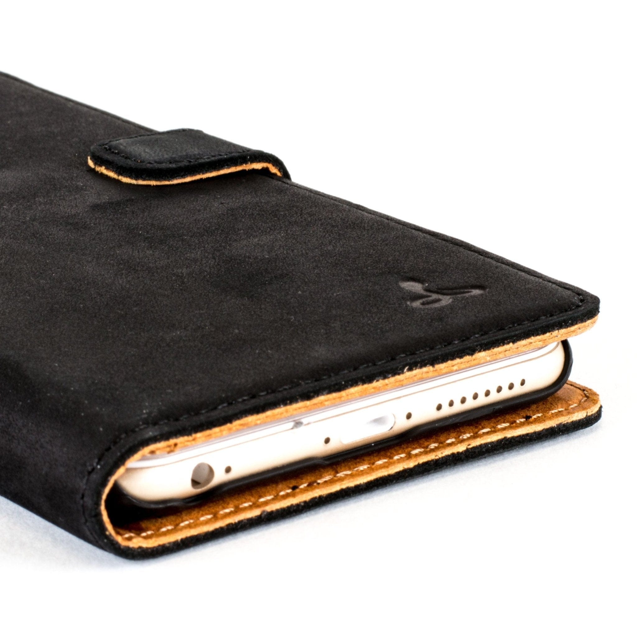 Vintage Leather Wallet - Apple iPhone 6/6S Plus Black Apple iPhone 6 Plus - Snakehive UK