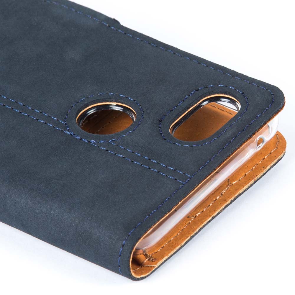 Vintage Leather Wallet - Google Pixel 3 Navy Google Pixel 3 - Snakehive UK