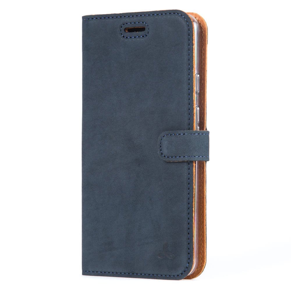 Vintage Leather Wallet - Google Pixel 3 XL Navy Google Pixel 3XL - Snakehive UK