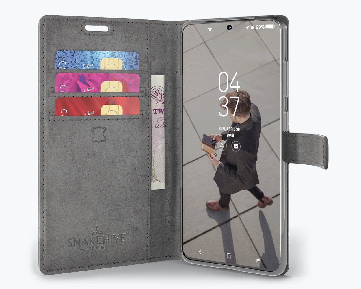 Samsung Galaxy S20 - Vintage Leather Wallet Teal Samsung Galaxy S20 - Snakehive UK