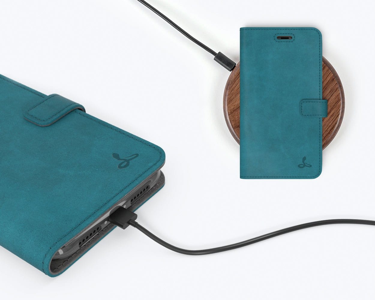 Apple iPhone 11 - Vintage Leather Wallet Grey Apple iPhone 11 - Snakehive UK