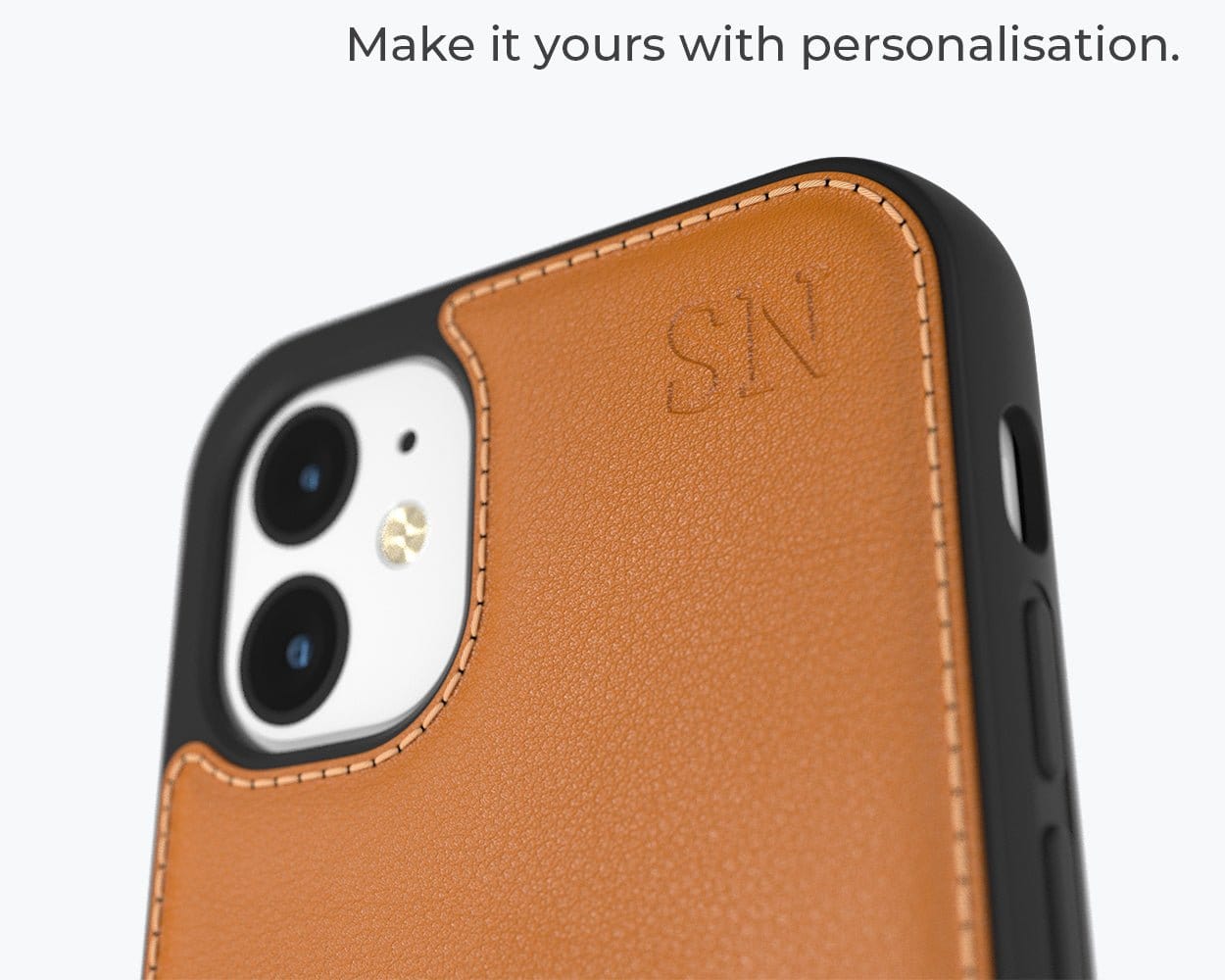 Apple iPhone 12 - Metro Leather Case Pebble Grey Apple iPhone 12 - Snakehive UK