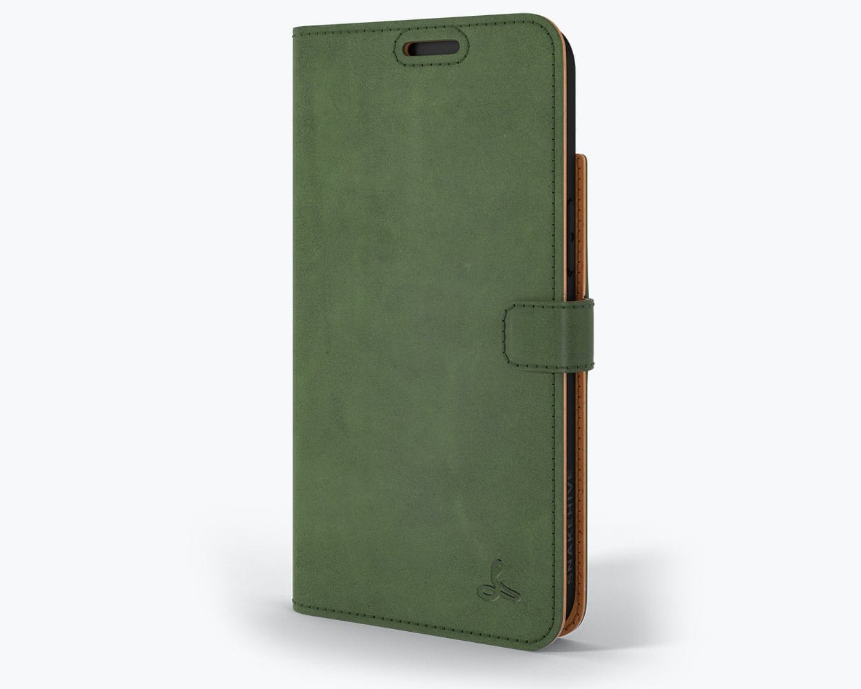 Apple iPhone 14 Plus - Vintage Leather Wallet Bottle Green Apple iPhone 14 Plus - Snakehive UK