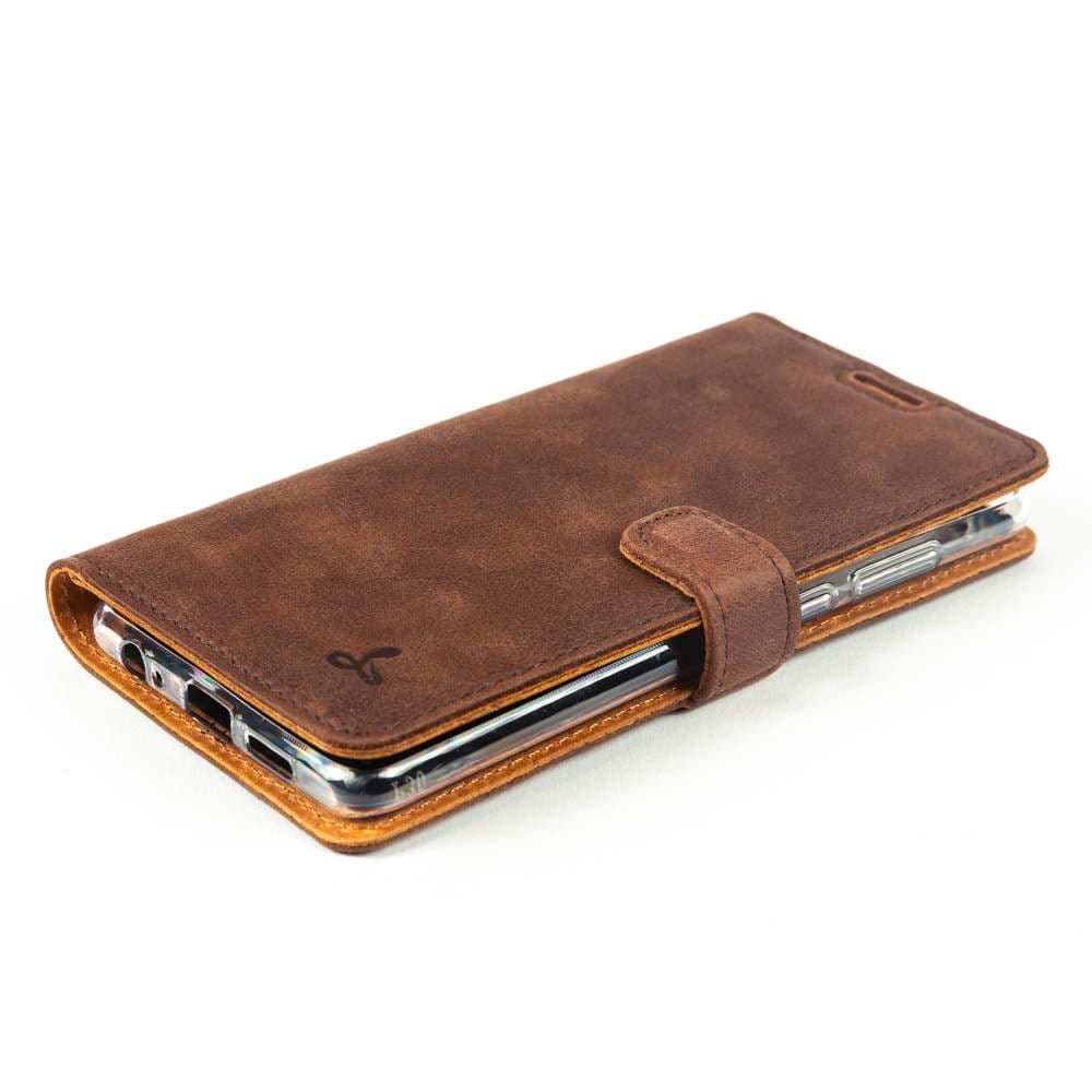 Vintage Leather Wallet - Huawei P30 Moss Green Huawei P30 - Snakehive UK