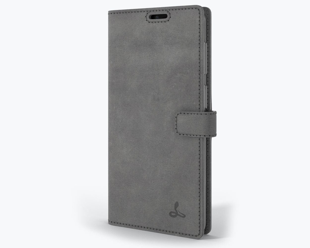 Vintage Leather Wallet - Samsung Galaxy A12 Grey Samsung Galaxy A12 - Snakehive UK