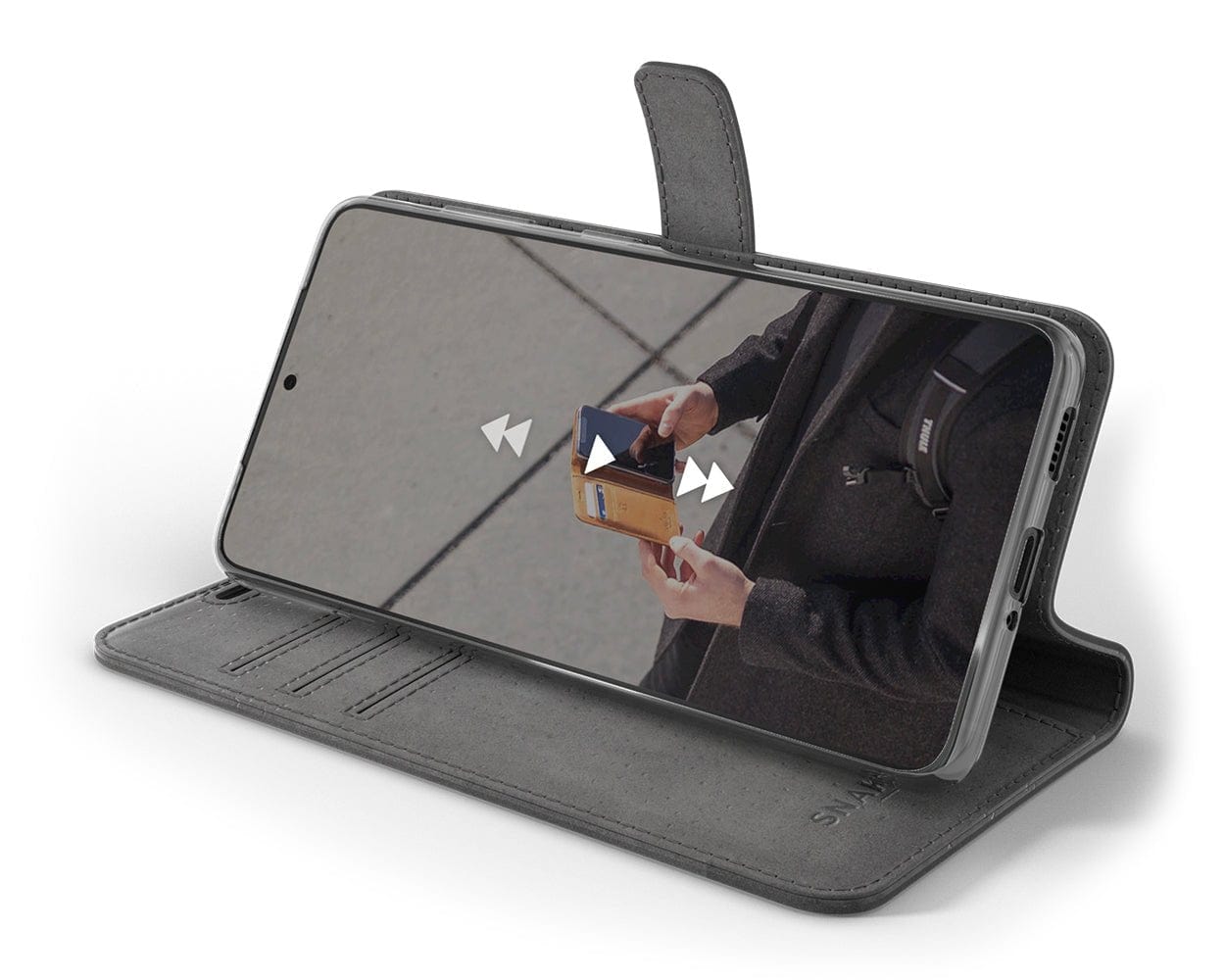 Samsung Galaxy S20 FE - Vintage Leather Wallet Grey Samsung Galaxy S20 FE - Snakehive UK