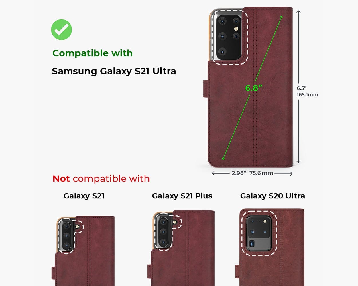 Samsung Galaxy S21 Ultra - Vintage Leather Wallet Grey Samsung Galaxy S21 Ultra - Snakehive UK