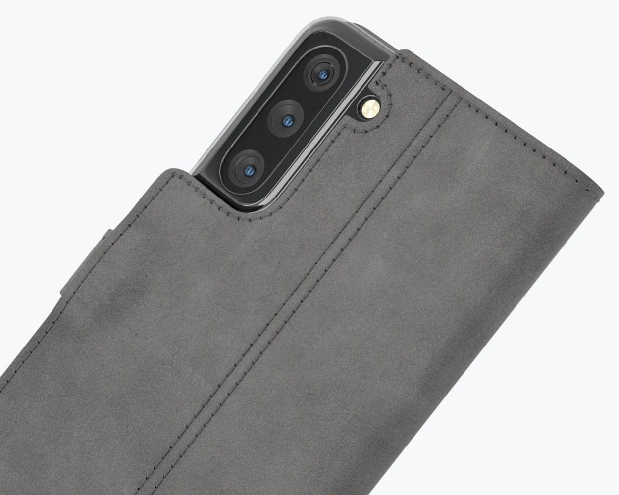 Samsung Galaxy S21 - Vintage Leather Wallet Grey Samsung Galaxy S21 - Snakehive UK