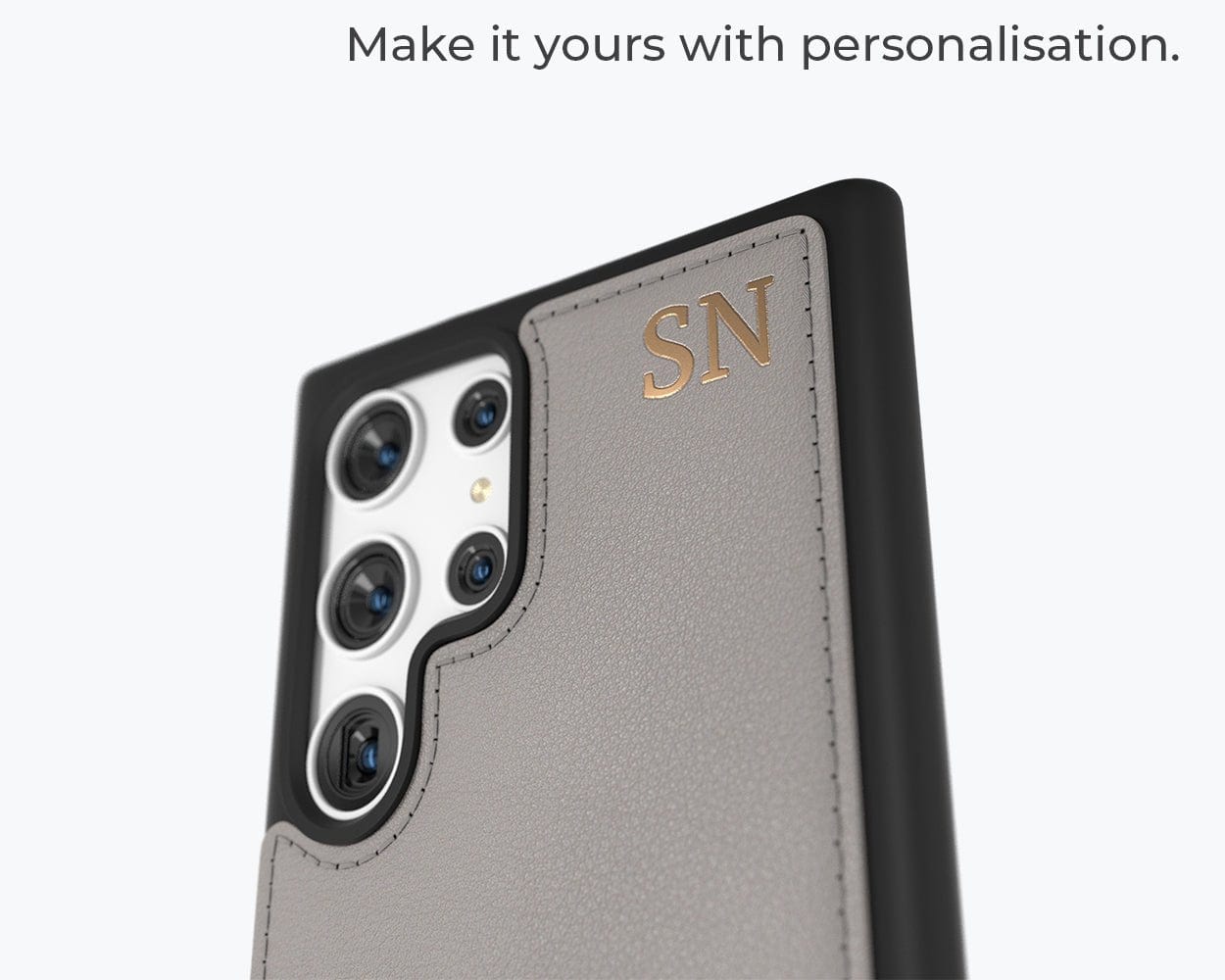 Samsung Galaxy S22 Ultra - Metro Leather Case Pebble Grey Samsung Galaxy S22 Ultra - Snakehive UK